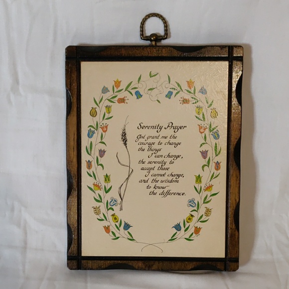 The Serenity Prayer On A Wooden Hand Made Plaque In A Vintage White Chalk Paint